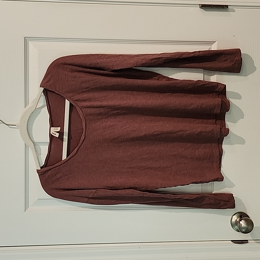 Pact Featherweight Slub Relaxed Top Long Sleeve Organic Cotton Purple